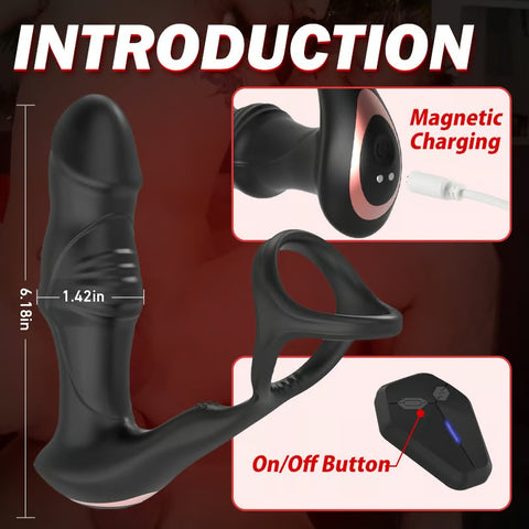 9 Frequency Vibration Peristaltic Prostate 2 Generation Remote Anal Plug