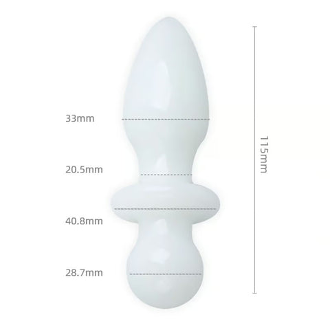 Imitation White Jade Ice Fire Rod Anal Plug 3PCS