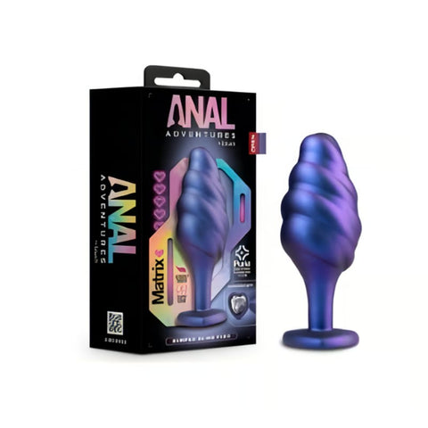 Tornado Pearlescent Blue Adult Threaded Anal Plug