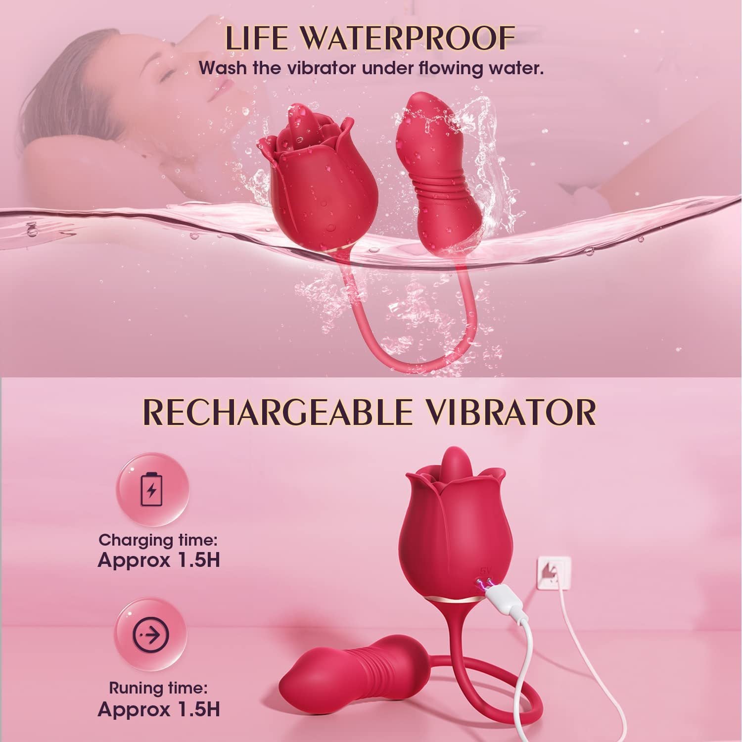 Rose Clit Licking Stimulator & Vibrating Egg