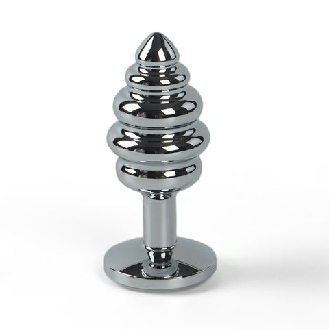 Threaded Medium Silver Butt Plug